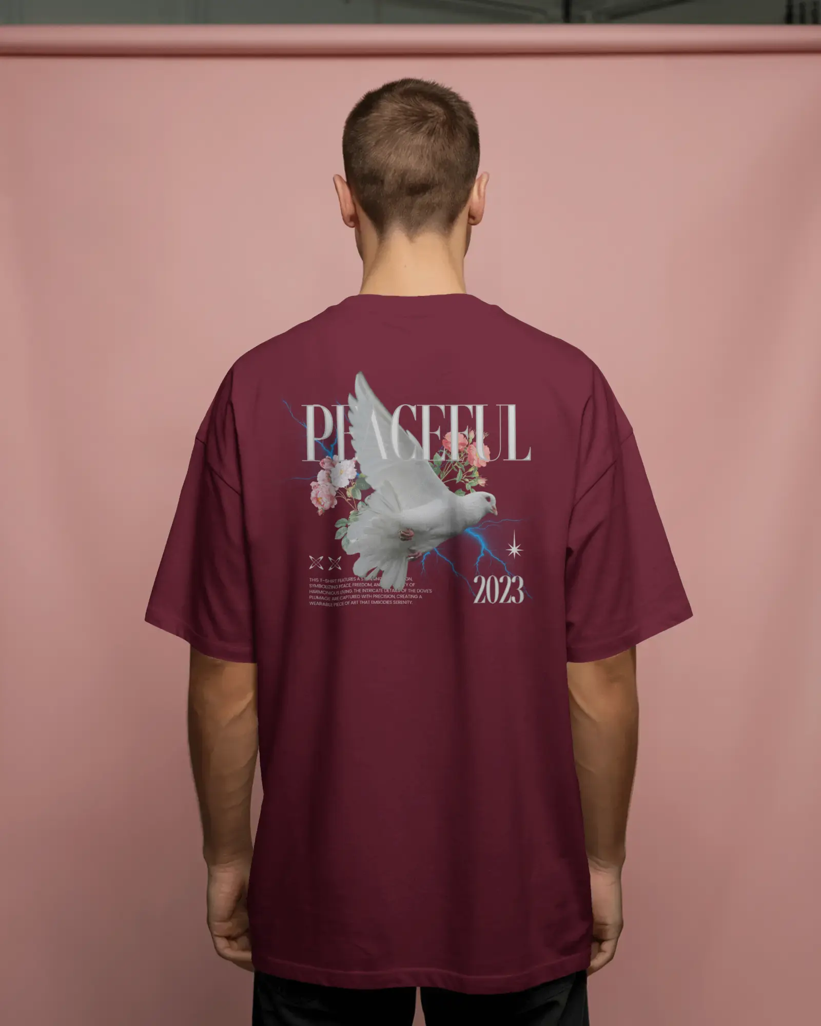 Heavy Organic Oversized T-Shirt - Back Print - Black/Heather Grey/Kaffa Coffee/Burgundy  - Freestyler Heavy Oversized T-Shirt ST/ST Shirtee