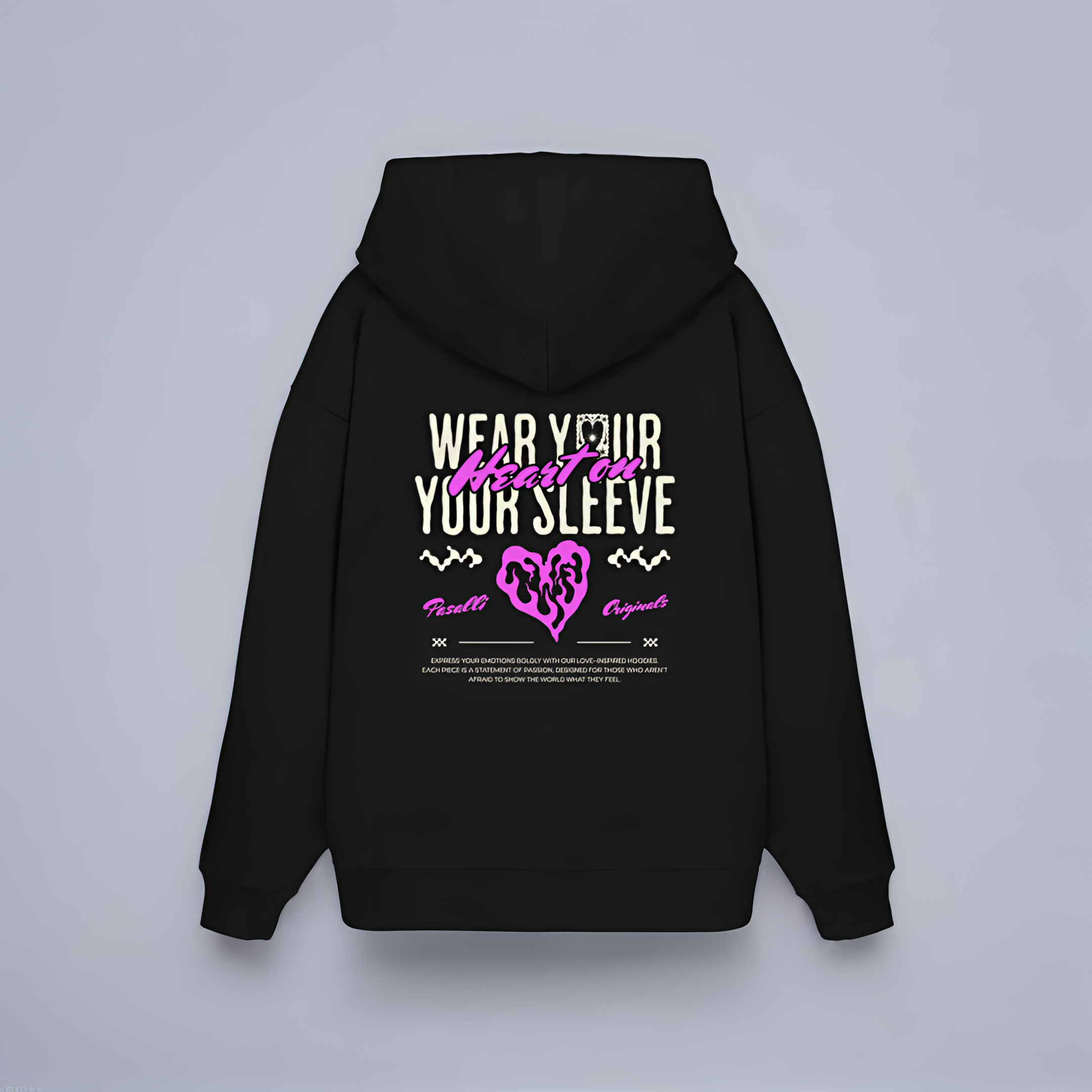 Heavy Organic Oversized Hoodie - Back and Front Print - Black/Khaki/French Navy/Mindful Blue Shirtee