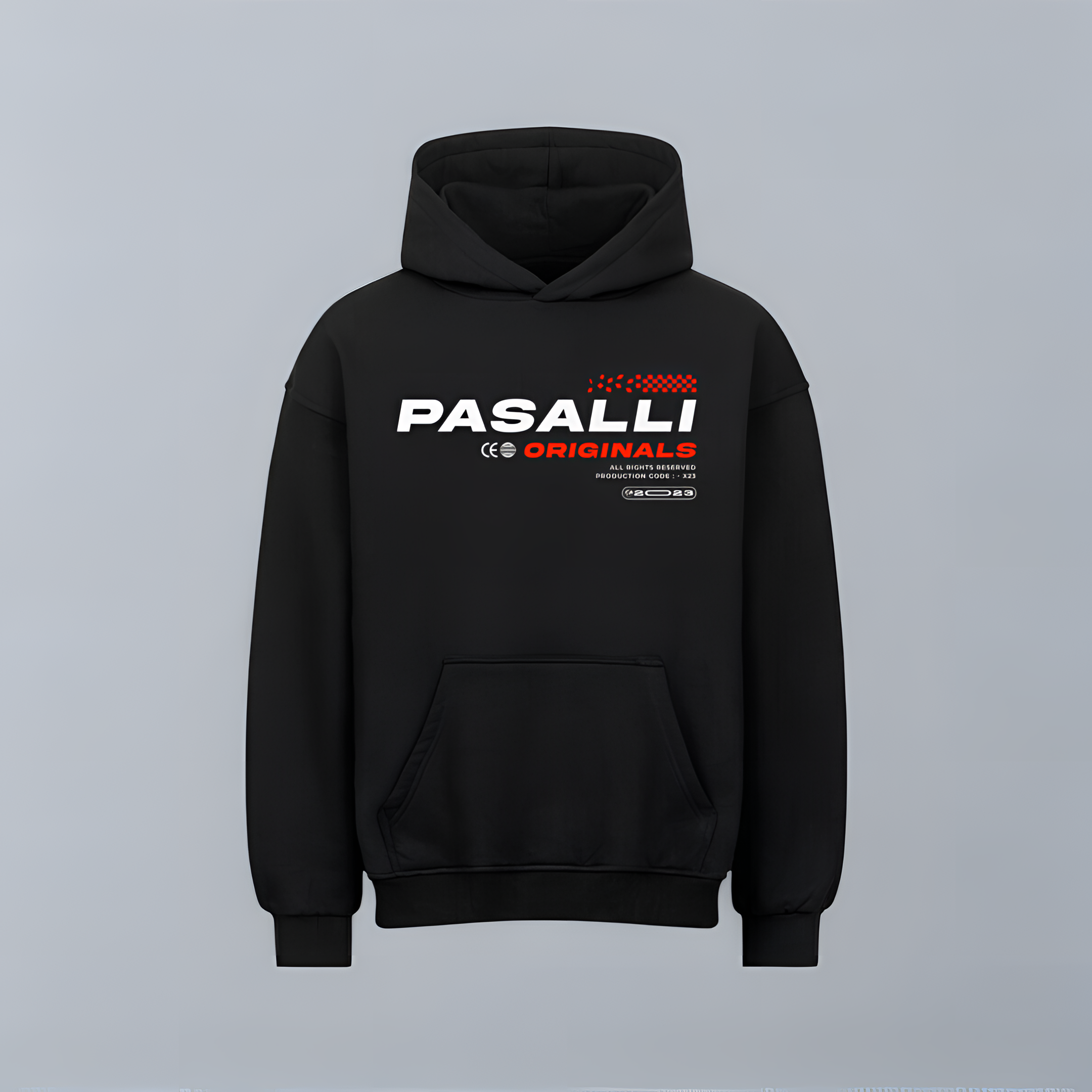 Pasalli Originals Organic Oversized Hoodie - Black MarketPrint