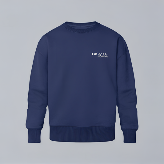 Pasalli Originals Premium Sweatshirt mit Stick - French Navy - Relaxed Fit Shirtee