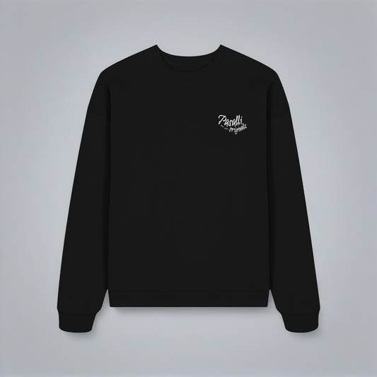 Premium Oversized Sweatshirt mit Stick - Black Shirtee