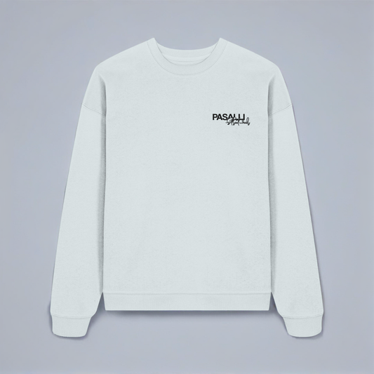 Premium Oversized Sweatshirt mit Stick - Blue Ice Shirtee