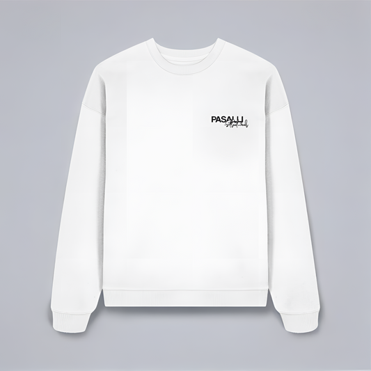 Premium Oversized Sweatshirt mit Stick - White Shirtee