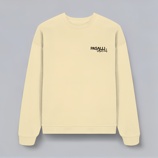 Premium Oversized Sweatshirt mit Stick - Natural Raw Shirtee