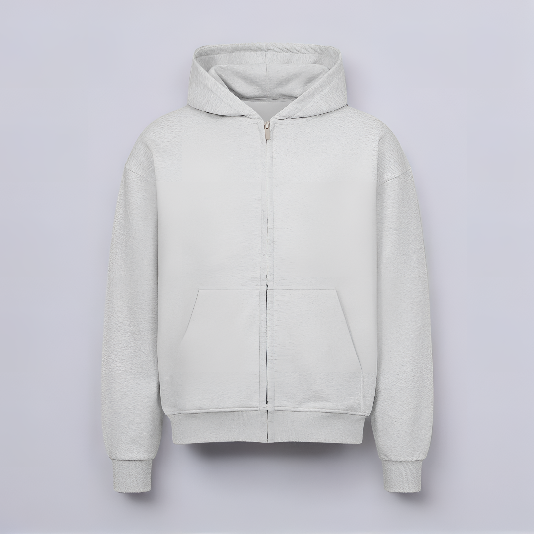 VACANCY Oversized Zipper Hoodie - Back Print - Heather Grey MarketPrint