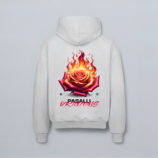 VACANCY Oversized Zipper Hoodie - Back Print - Heather Grey MarketPrint