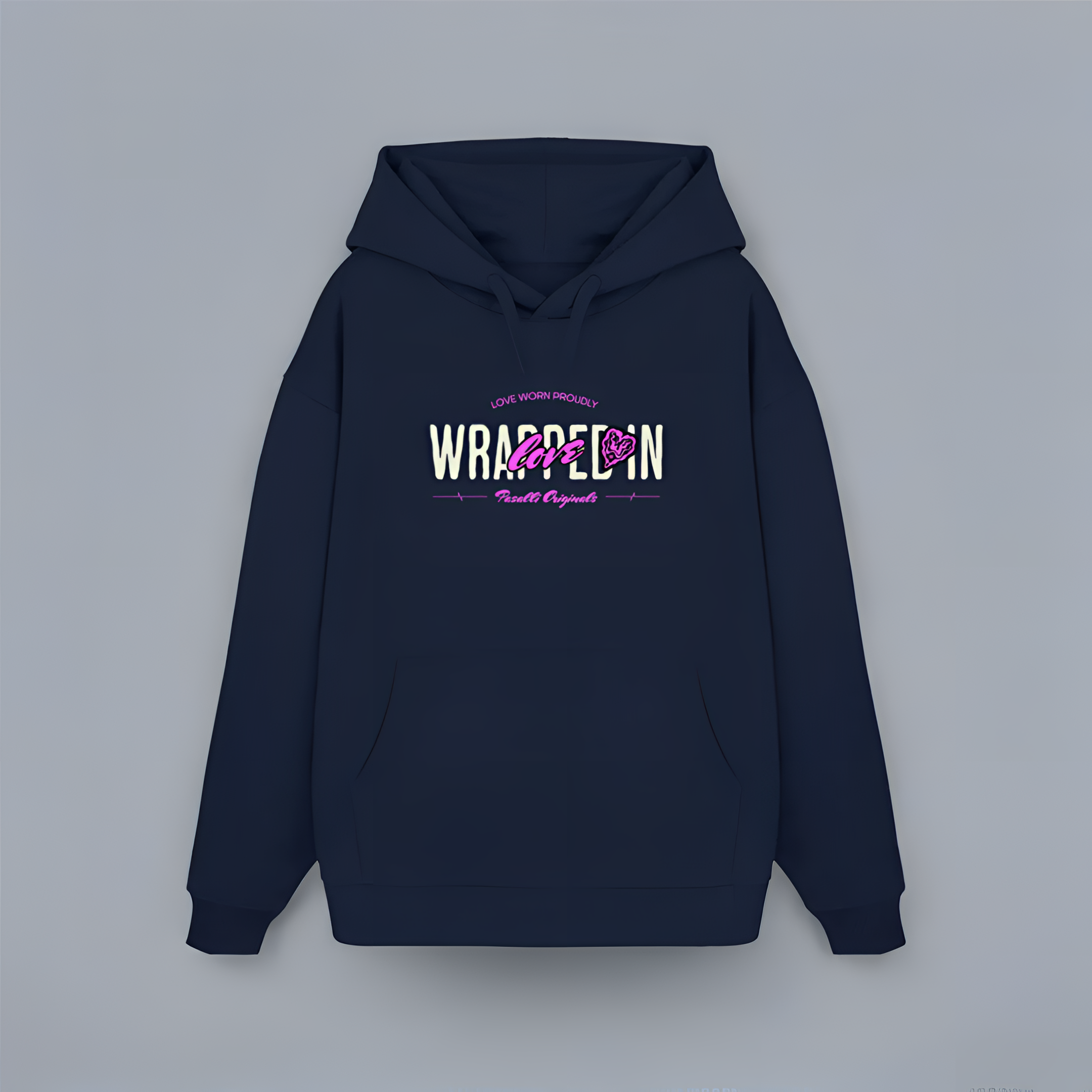 Heavy Organic Oversized Hoodie - Back and Front Print - Black/Khaki/French Navy/Mindful Blue Shirtee