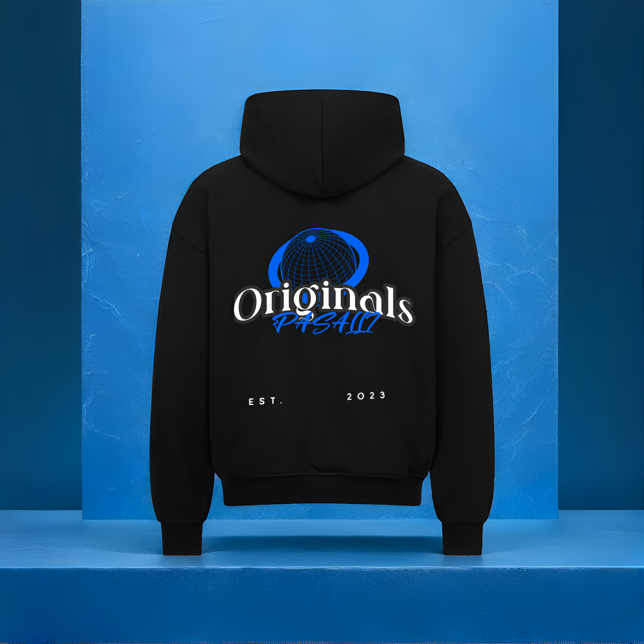 Herren VACANCY Oversized Zipper Hoodie - Back and Front Print (DTF) - Black MarketPrint