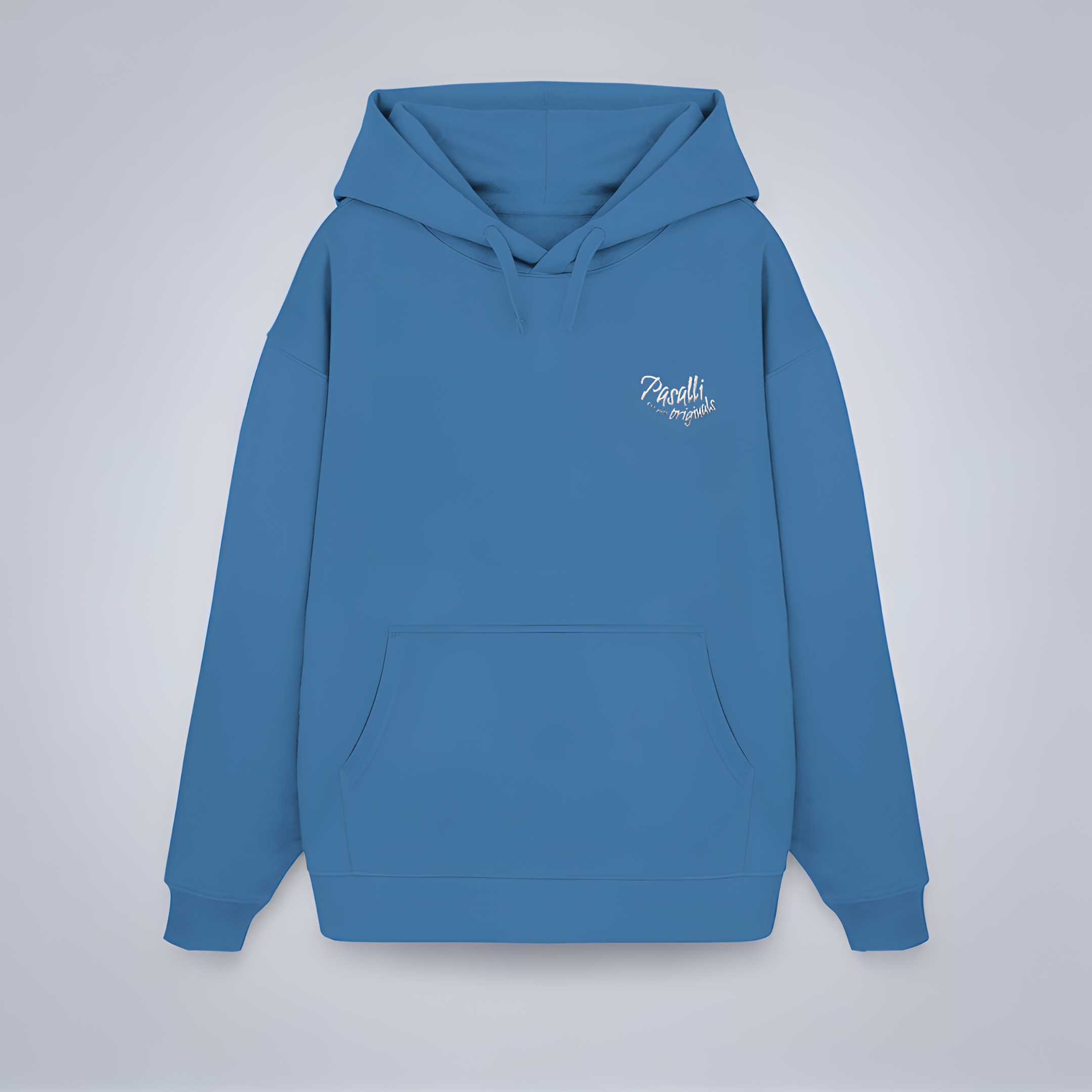 Heavy Organic Oversized Hoodie mit Stick - Mindful Blue Shirtee
