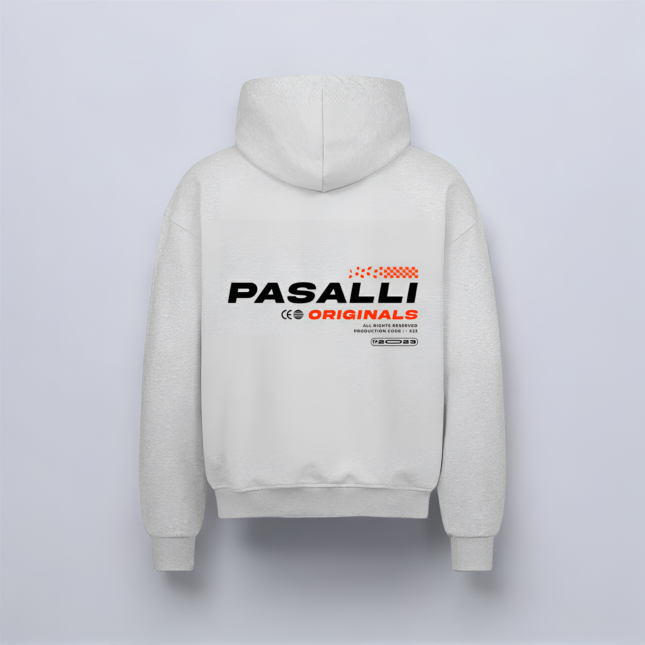 VACANCY Oversized Zipper Hoodie - Back and Front Print - Heather Grey MarketPrint