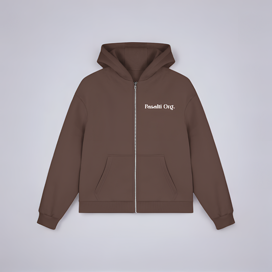 Fluffy Boxcut Zipper mit Stick - Chocolate Brown Shirtee