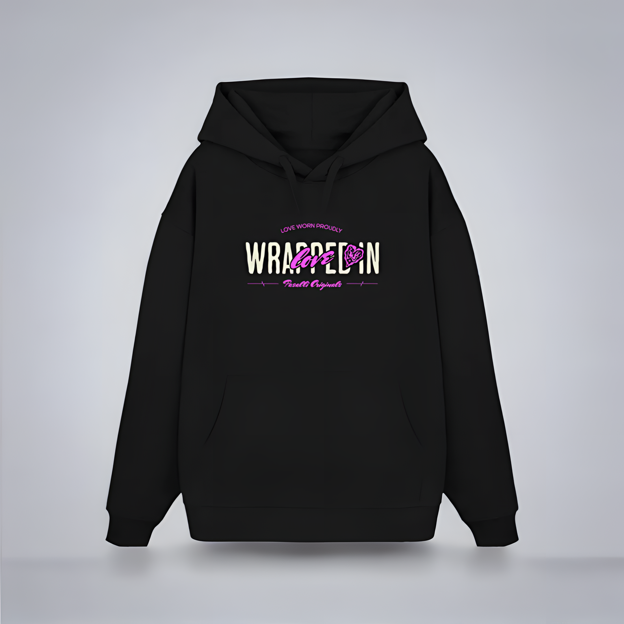 Heavy Organic Oversized Hoodie - Back and Front Print - Black/Khaki/French Navy/Mindful Blue Shirtee