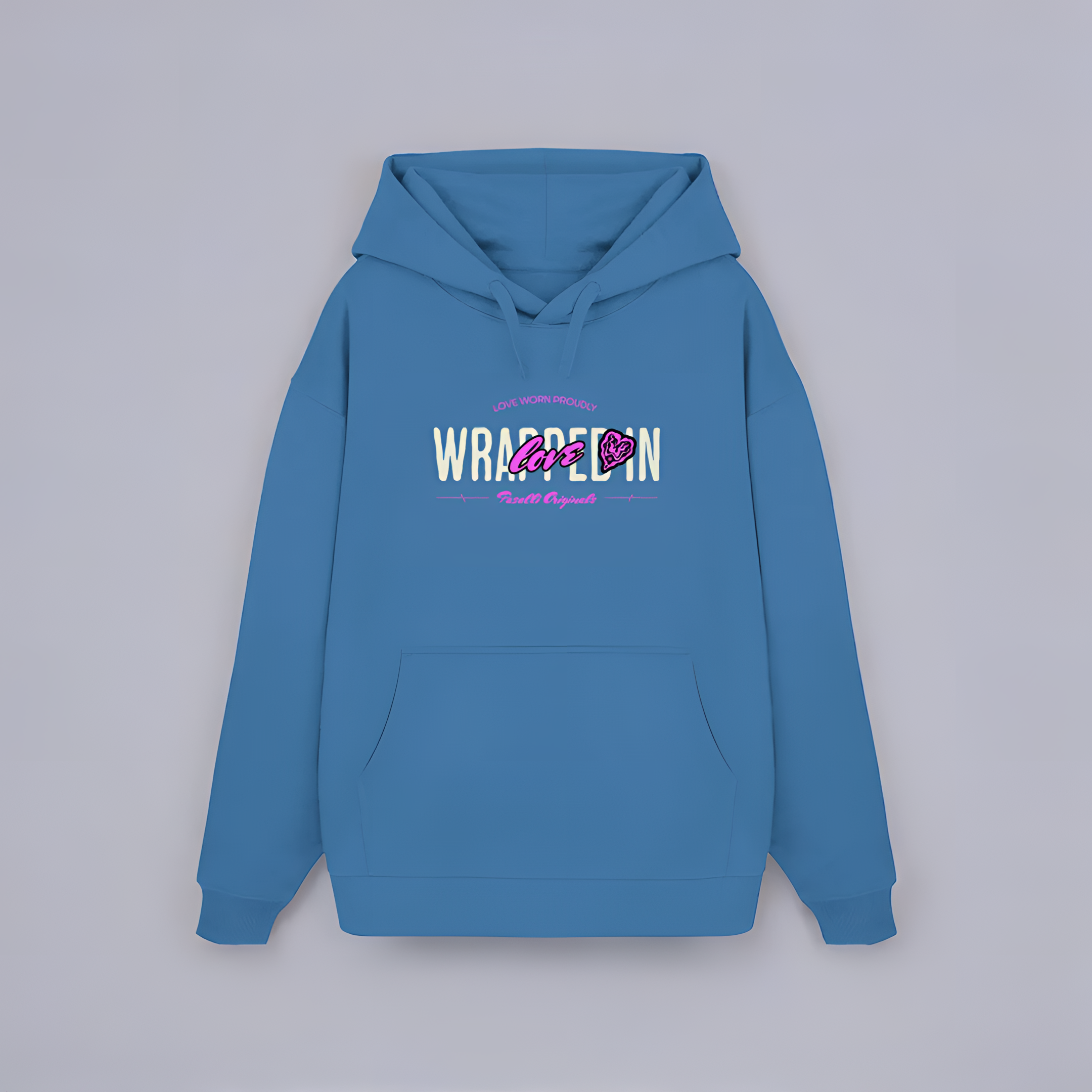 Heavy Organic Oversized Hoodie - Back and Front Print - Black/Khaki/French Navy/Mindful Blue Shirtee