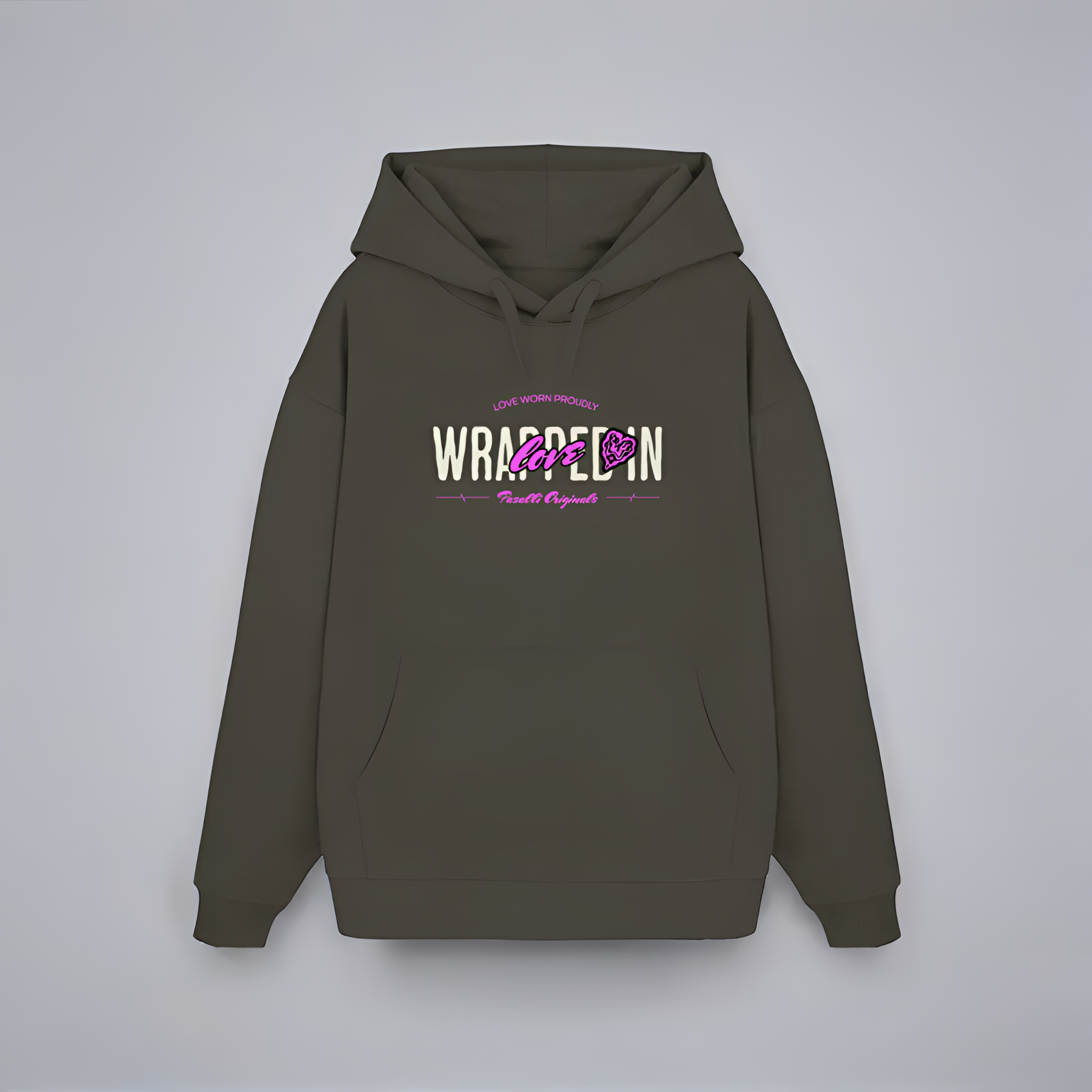 Heavy Organic Oversized Hoodie - Back and Front Print - Black/Khaki/French Navy/Mindful Blue Shirtee