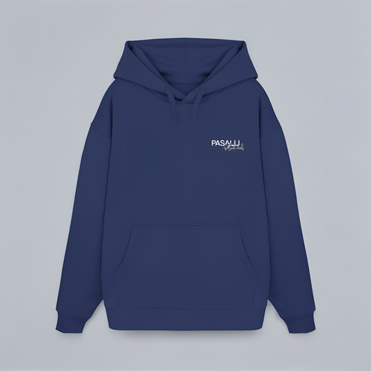 Pasalli Originals Organic Oversized Hoodie mit Stick - French Navy Shirtee