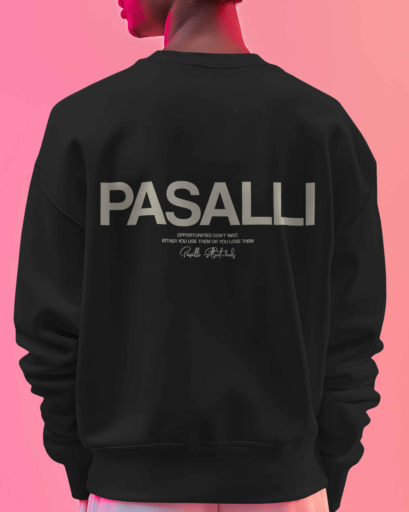 Pasalli Originals Premium Sweatshirt - Back Print - Relaxed Fit Shirtee