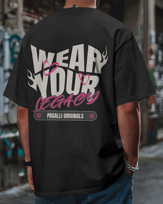 VACANCY Oversized Shirt - Back Print (DTF) - Baby blue/Black/Washed Black MarketPrint