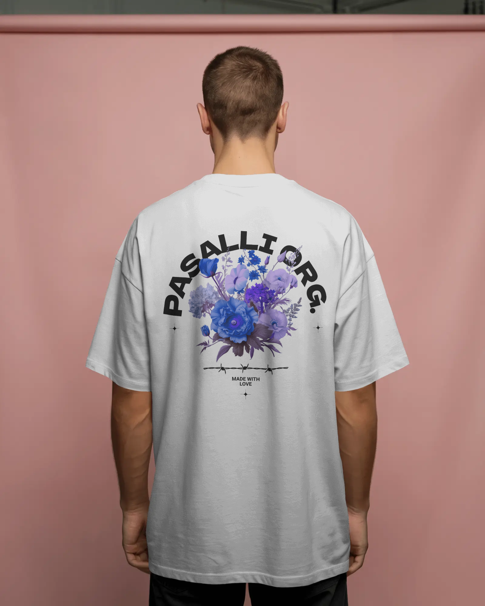 Heavy Oversized Organic T-Shirt - White  - Back Print  - Freestyler Heavy Oversized T-Shirt ST/ST Shirtee