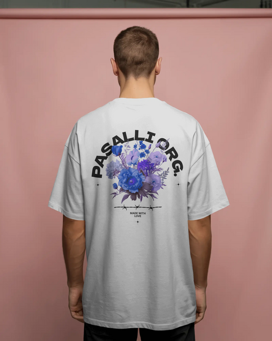 Heavy Oversized Organic T-Shirt - White  - Back Print  - Freestyler Heavy Oversized T-Shirt ST/ST Shirtee