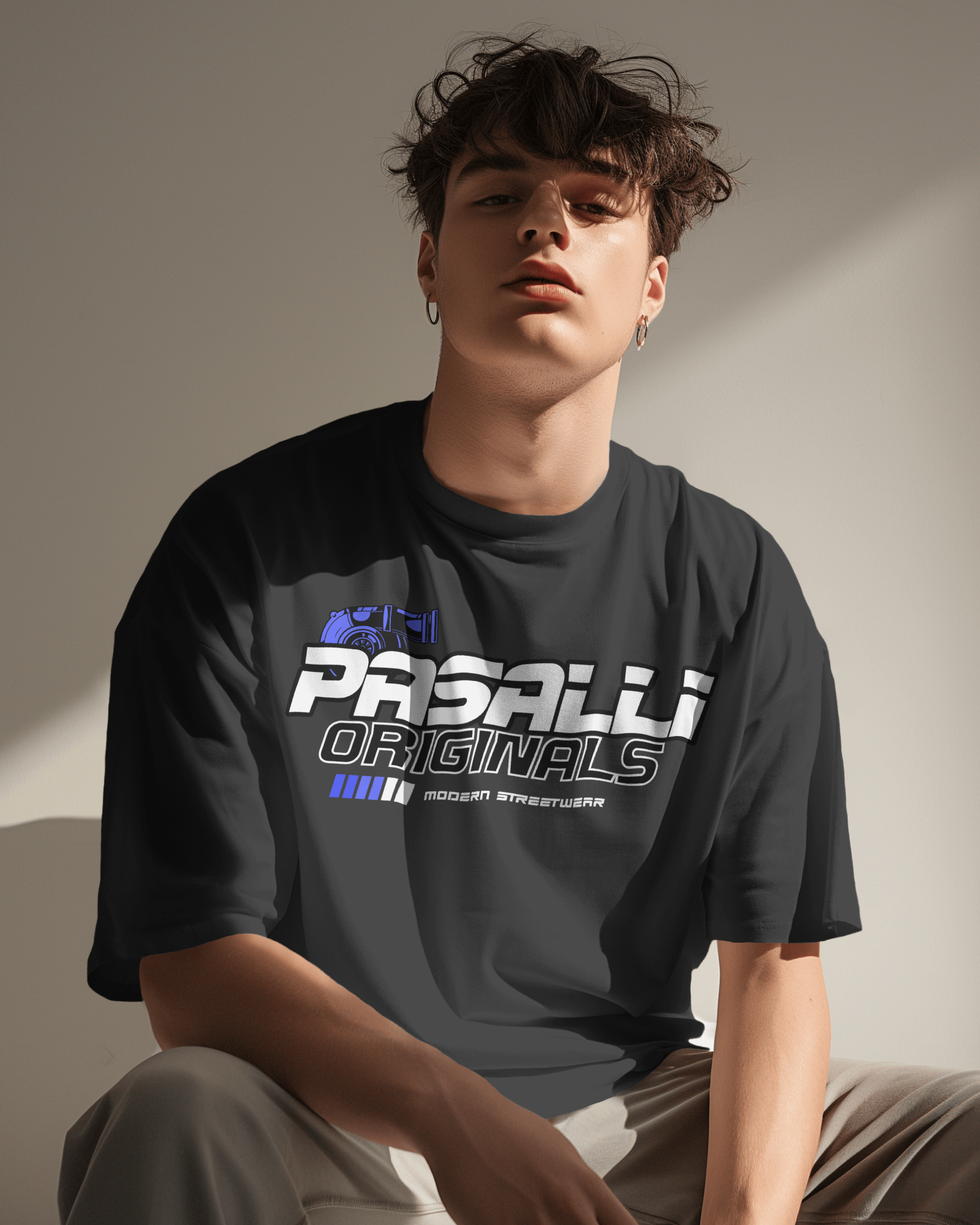 VACANCY Oversized Shirt - Front Print  (DTF) - Washed Black/Black MarketPrint