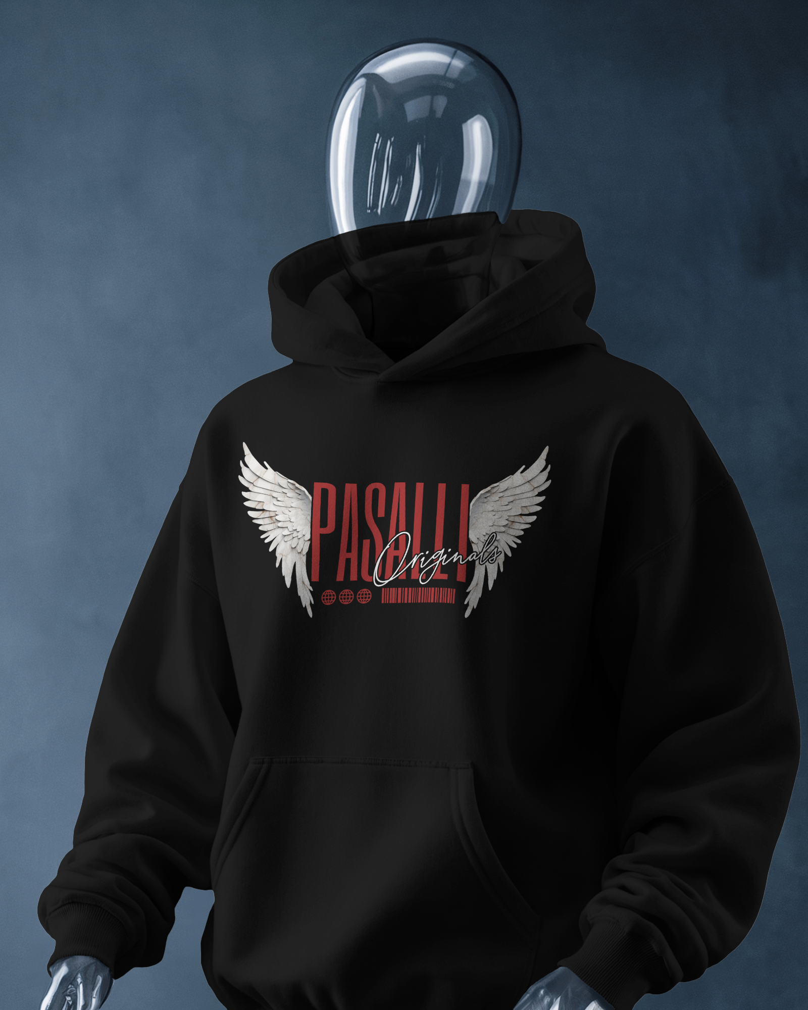 Herren VACANCY Oversized Hoodie - Back and Front Print (DTF) - Black MarketPrint