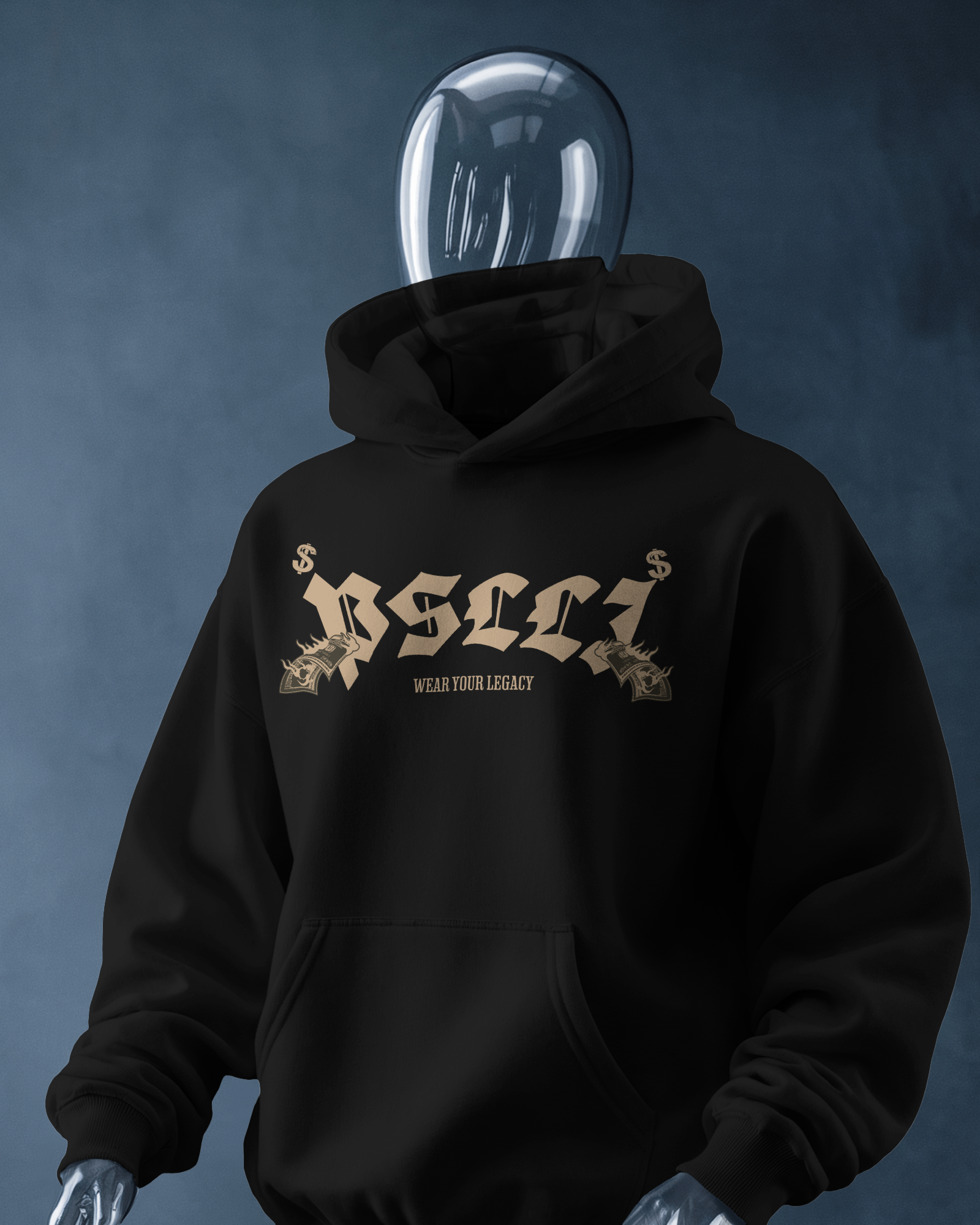 VACANCY Oversized Hoodie - Back and Front Print (DTF) - Black MarketPrint