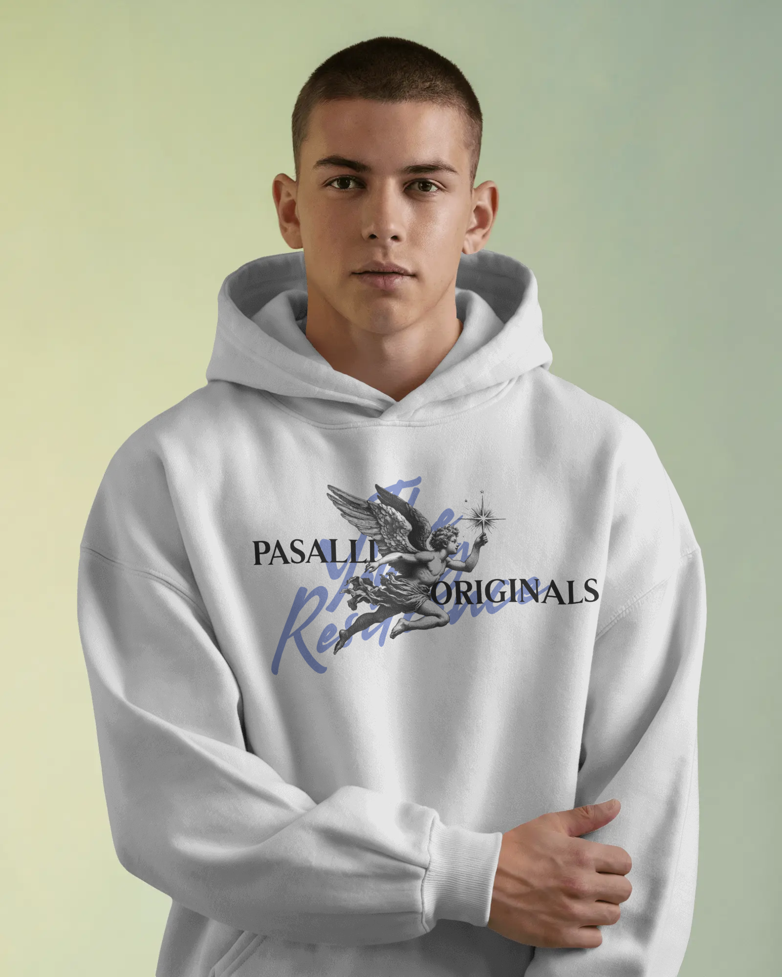 Herren VACANCY Oversized Hoodie - Back and Front Print (DTF) - White MarketPrint