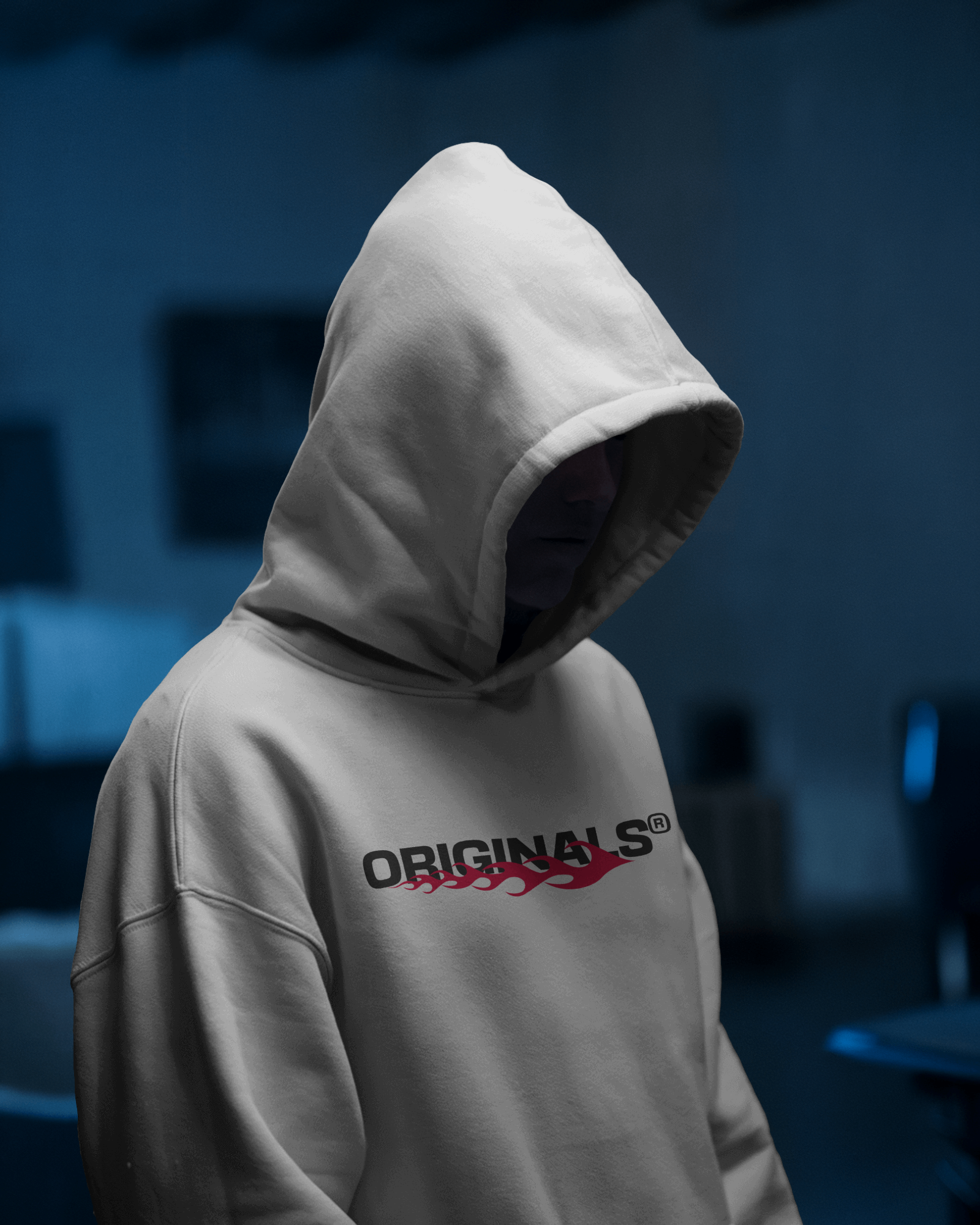 VACANCY Oversized Hoodie - Back and Front Print (DTF) - White MarketPrint