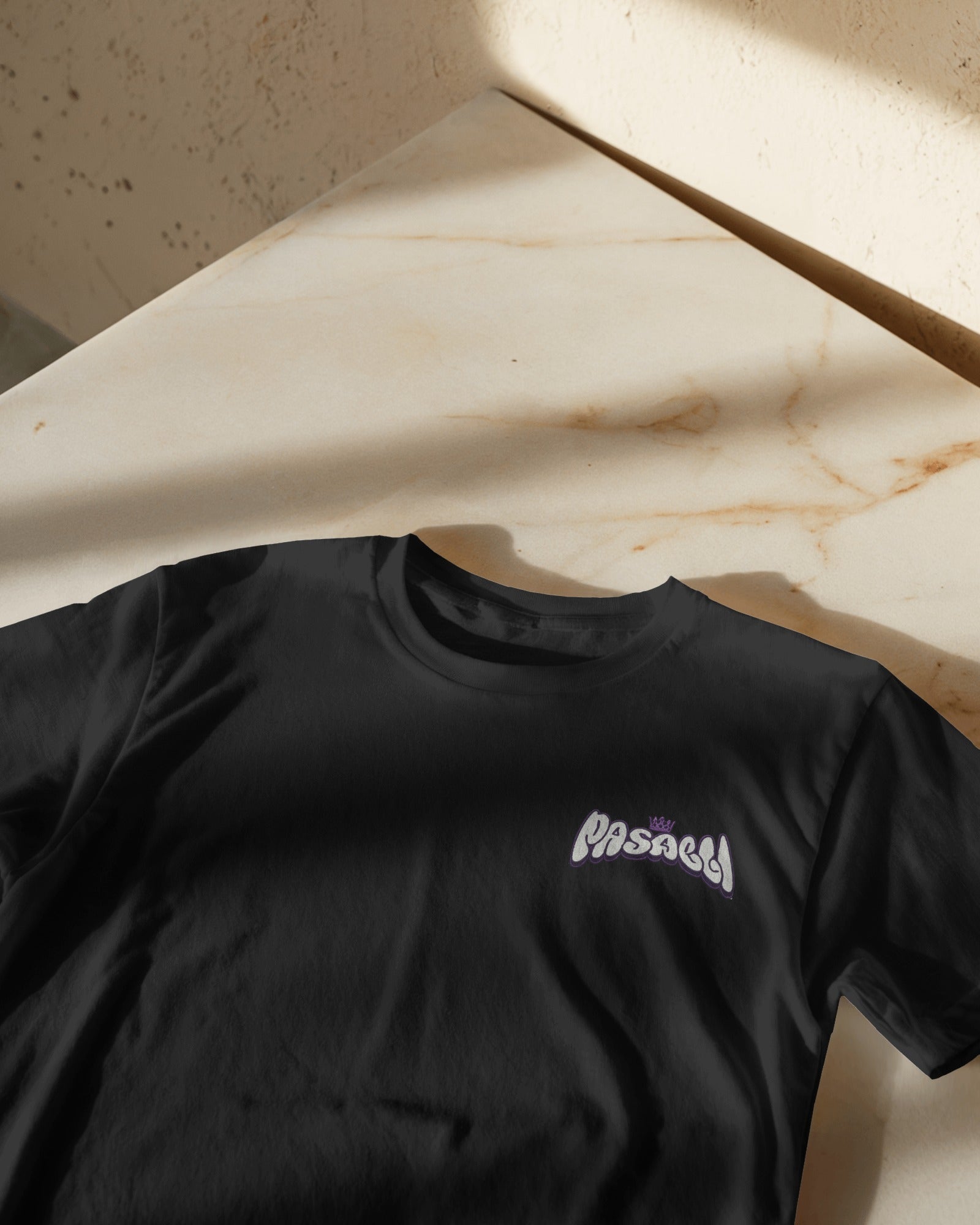 Premium Organic Oversized T-Shirt - Front and Sleeve Stick - Black